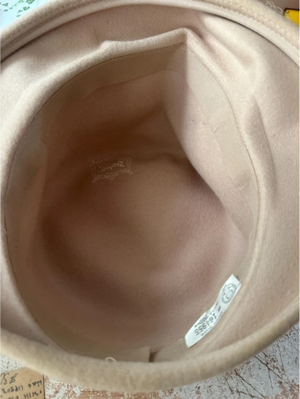 Vintage 1940s Beige Felt Brimmed Bucket Hats for Women, Large White Flower, Veil